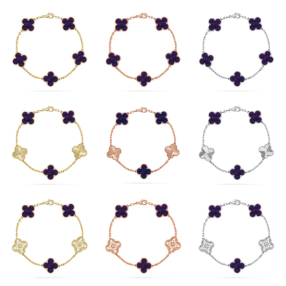 [Star Jewelry]CLOVER 5 MOTIF PURPLE STRIPES BRACELET COLLECTION