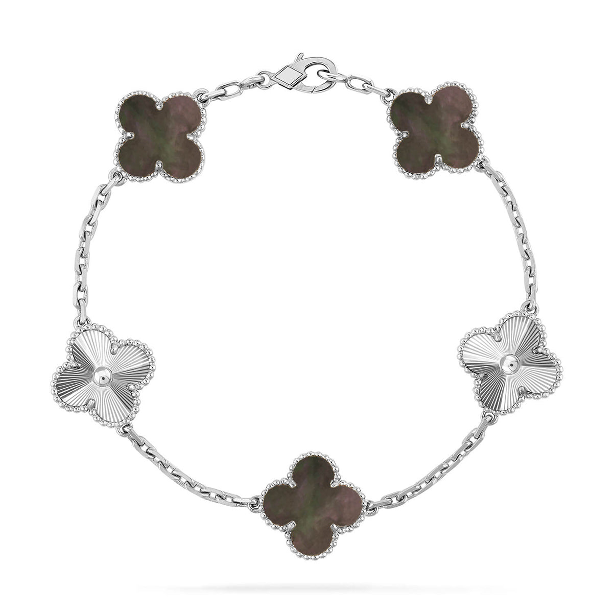 [Star Jewelry] CLOVER 5 MOTIF GRAY MOP BRACELET COLLECTION