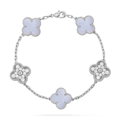 [Star Jewelry] CLOVER 5 MOTIF PURPLE CHALCEDONY BRACELET COLLECTION