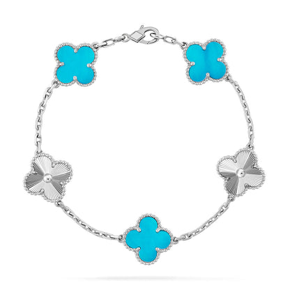 [Star Jewelry] CLOVER 5 MOTIF TURQUOISE BRACELET COLLECTION