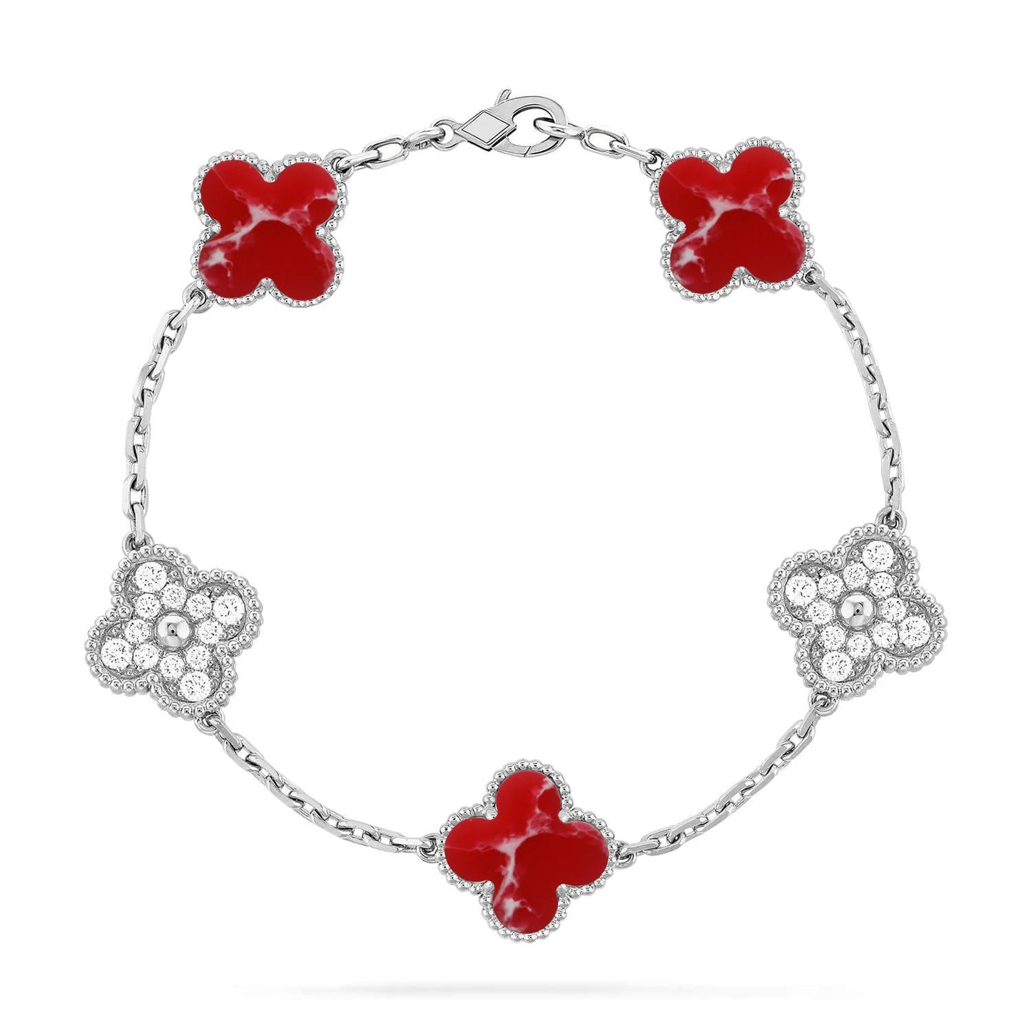[Star Jewelry]CLOVER 5 MOTIF RED PATTERN BRACELET COLLECTION