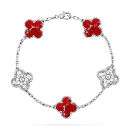 [Star Jewelry]CLOVER 5 MOTIF RED PATTERN BRACELET COLLECTION