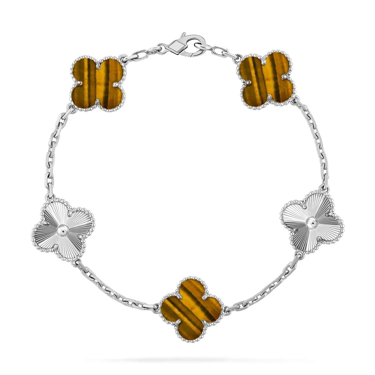 [Star Jewelry] CLOVER 5 MOTIFS TIGER EYE BRACELET COLLECTION
