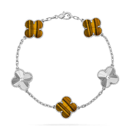 [Star Jewelry] CLOVER 5 MOTIFS TIGER EYE BRACELET COLLECTION