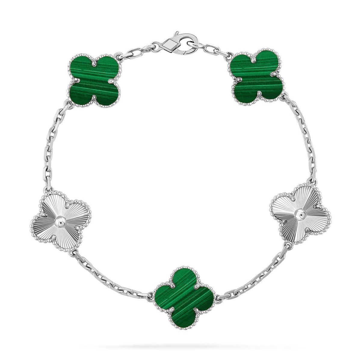 [Star Jewelry] CLOVER 5 MOTIF MALACHITE BRACELET COLLECTION