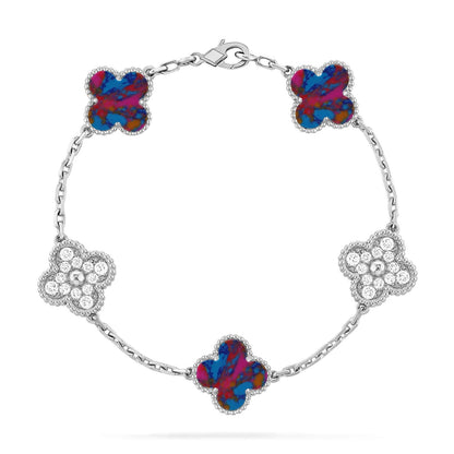[Star Jewelry]CLOVER 5 MOTIF COLOR GEMSTONES BRACELET COLLECTION