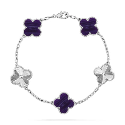 [Star Jewelry]CLOVER 5 MOTIF PURPLE STRIPES BRACELET COLLECTION