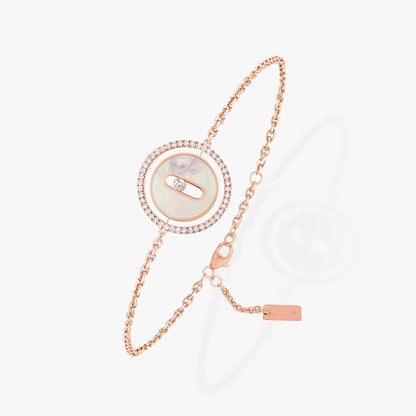 [Stars Jewelry]LUCKY MOVE WHITE MOTHER OF PEARL PINK GOLD DIAMOND BRACELET