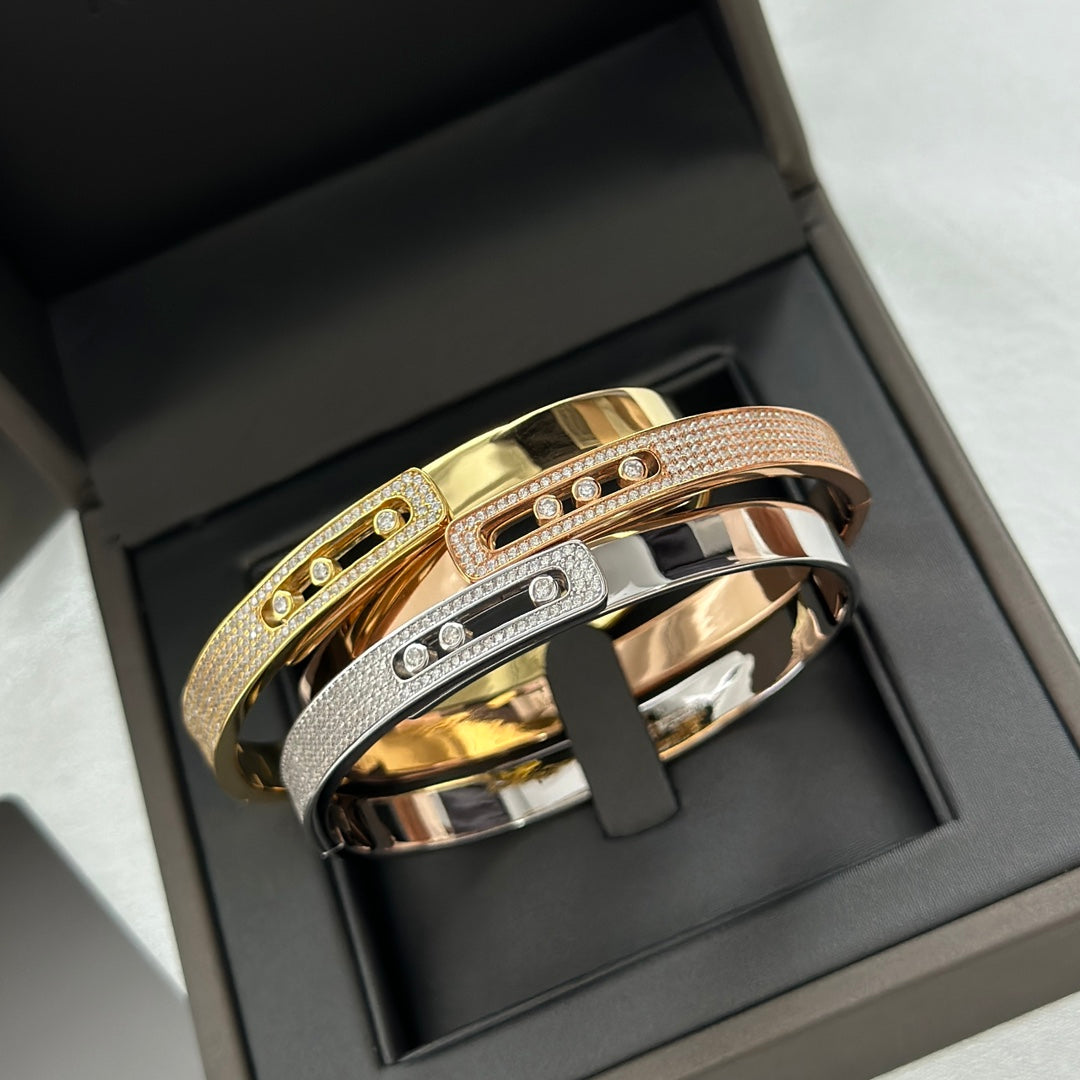 [Stars Jewelry]Move Noa Rose Gold Pavé Diamond Bangle Bracelet