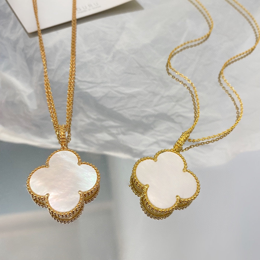 [Star Jewelry]CLOVER 25MM MOP LARGE PENDANT NECKLACE