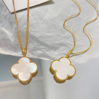 [Star Jewelry]CLOVER 25MM MOP LARGE PENDANT NECKLACE