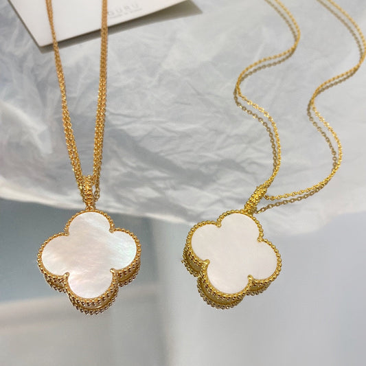 [Star Jewelry]CLOVER 25MM MOP LARGE PENDANT NECKLACE