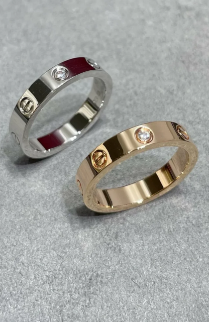 [Star Jewelry]LOVE RING 4MM 1 DIAMOND SILVER