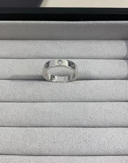 [Star Jewelry]LOVE RING 4MM 1 DIAMOND SILVER