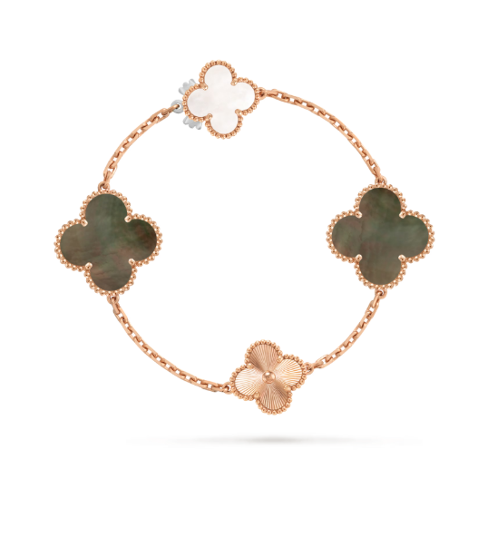 [Star Jewelry]DETACHABLE CLOVER 15(11+4) FLOWER SILVER NECKLACE SET