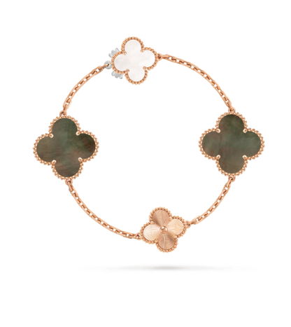 [Star Jewelry]DETACHABLE CLOVER 15(11+4) FLOWER SILVER NECKLACE SET