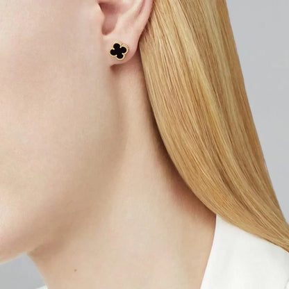 [Star Jewelry]CLOVER MINI 9.5MM BLACK MOP EARRINGS