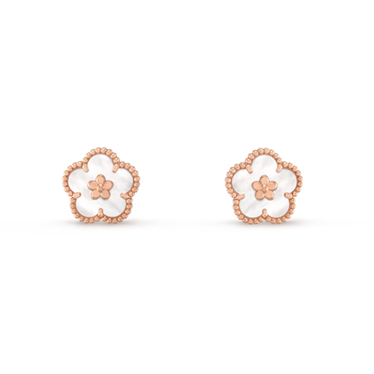 [Star Jewelry]LUCKY PINK GOLD WHITE MOP EARRINGS