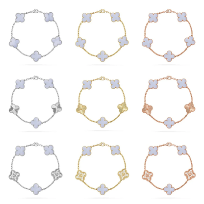 [Star Jewelry] CLOVER 5 MOTIF PURPLE CHALCEDONY BRACELET COLLECTION