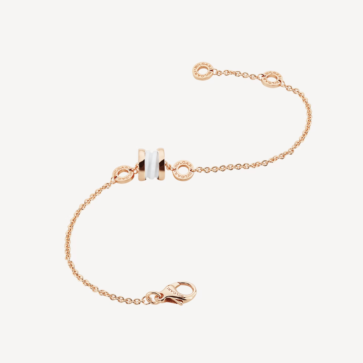 [Star Jewelry]ZERO 1 SOFT PINK GOLD AND WHITE CERAMIC BRACELET