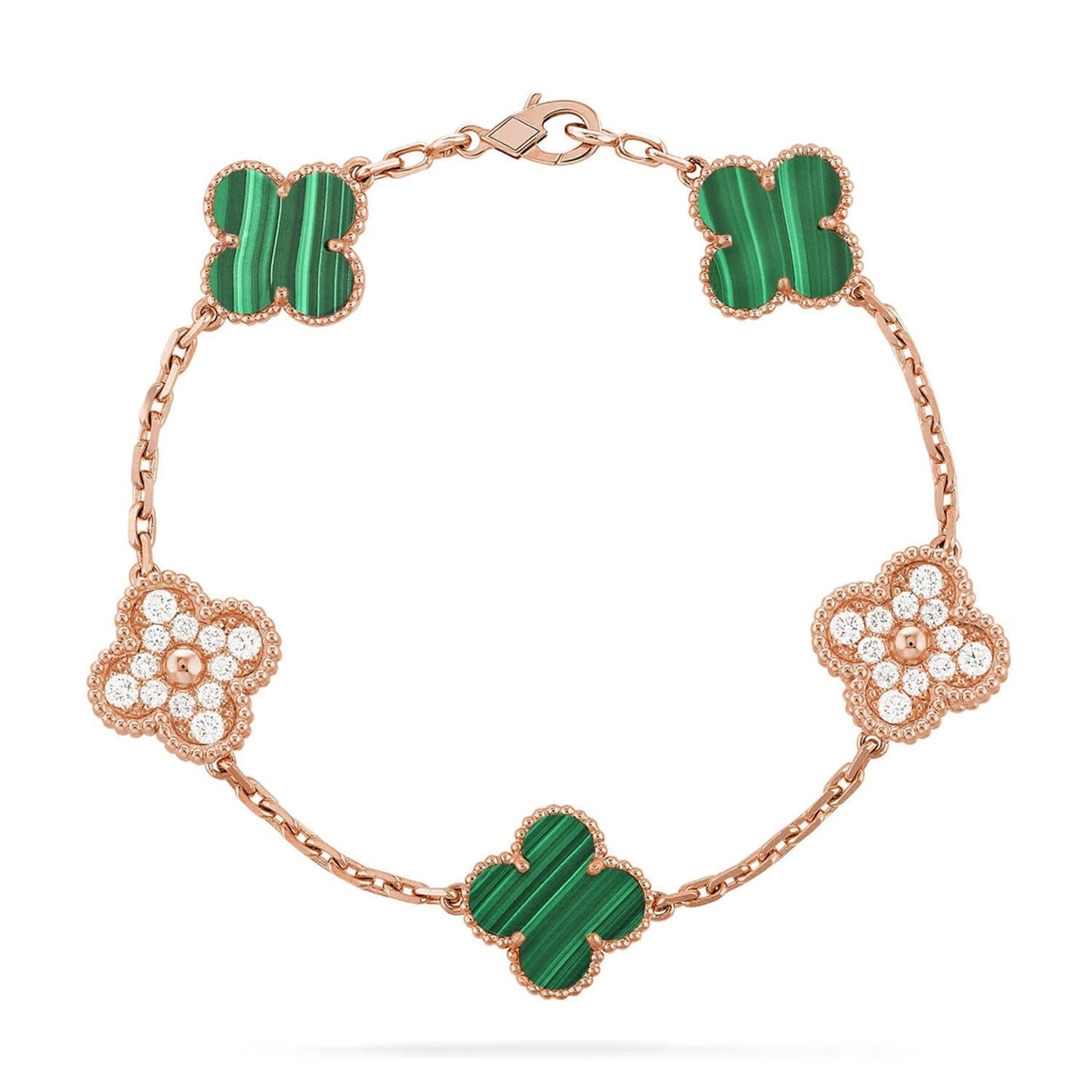 [Star Jewelry] CLOVER 5 MOTIF MALACHITE BRACELET COLLECTION