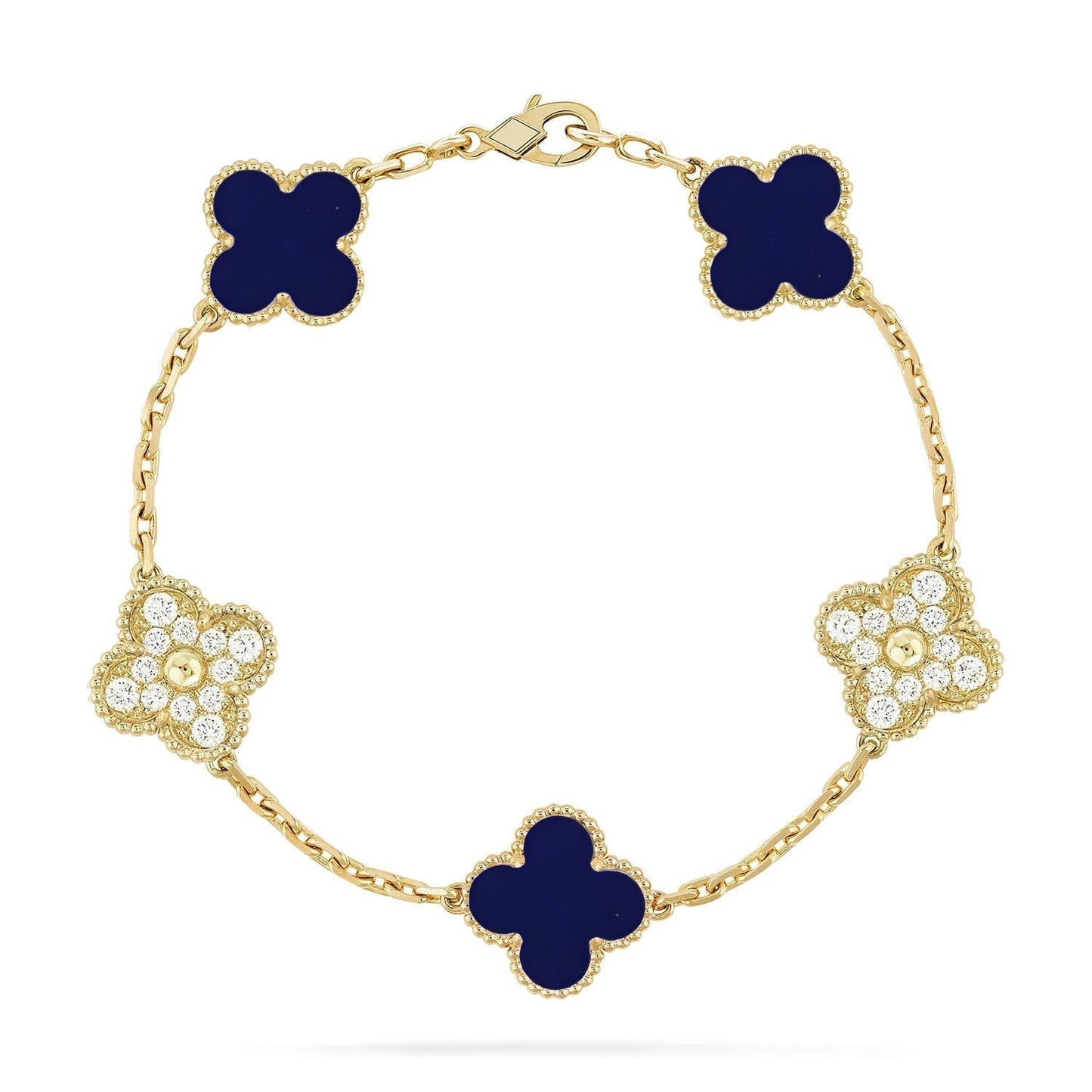 [Star Jewelry]CLOVER 5 MOTIF LAPIS LAZULI BRACELET COLLECTION