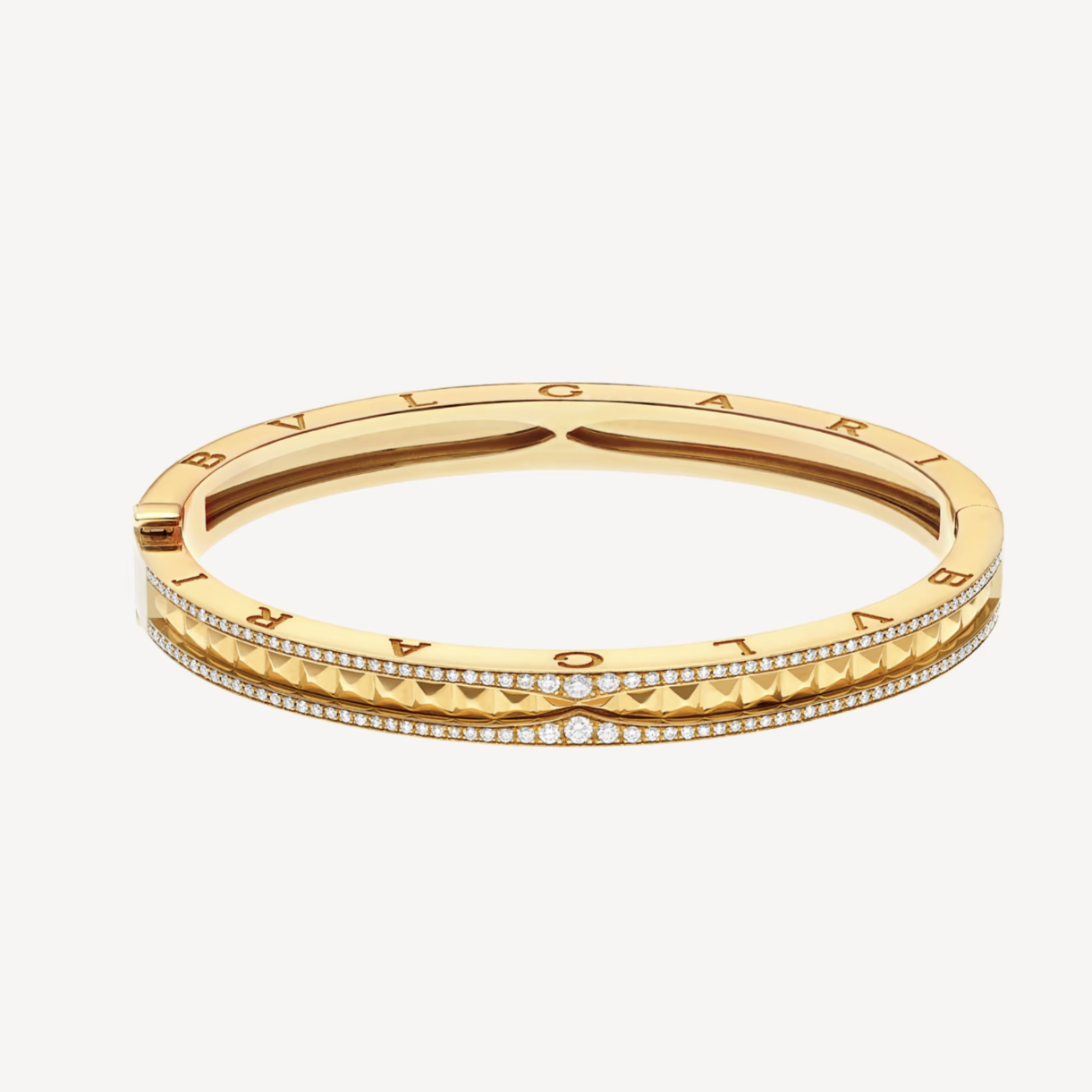[Star Jewelry]ZERO 1 SPIRAL AND PAVED DIAMOND GOLD BRACELET