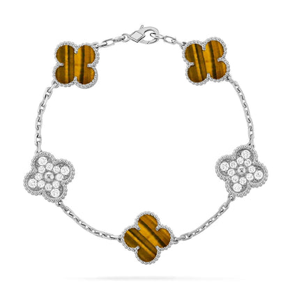 [Star Jewelry] CLOVER 5 MOTIFS TIGER EYE BRACELET COLLECTION