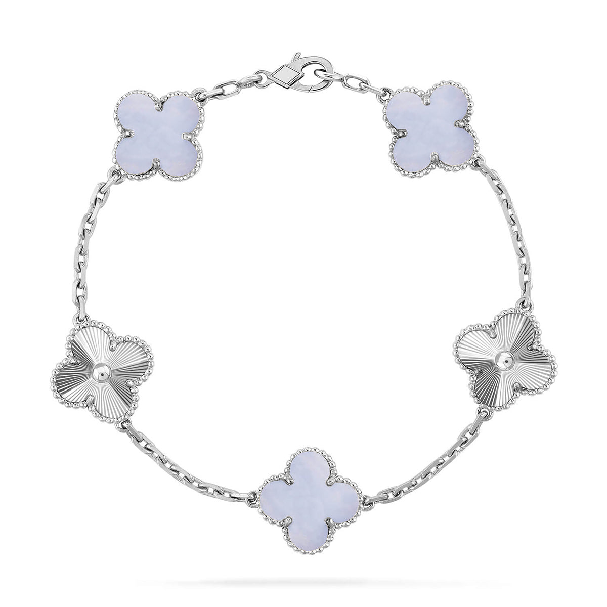 [Star Jewelry] CLOVER 5 MOTIF PURPLE CHALCEDONY BRACELET COLLECTION