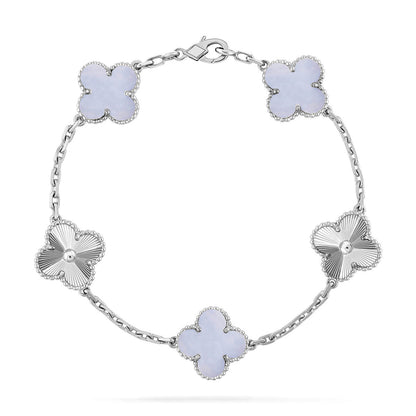 [Star Jewelry] CLOVER 5 MOTIF PURPLE CHALCEDONY BRACELET COLLECTION