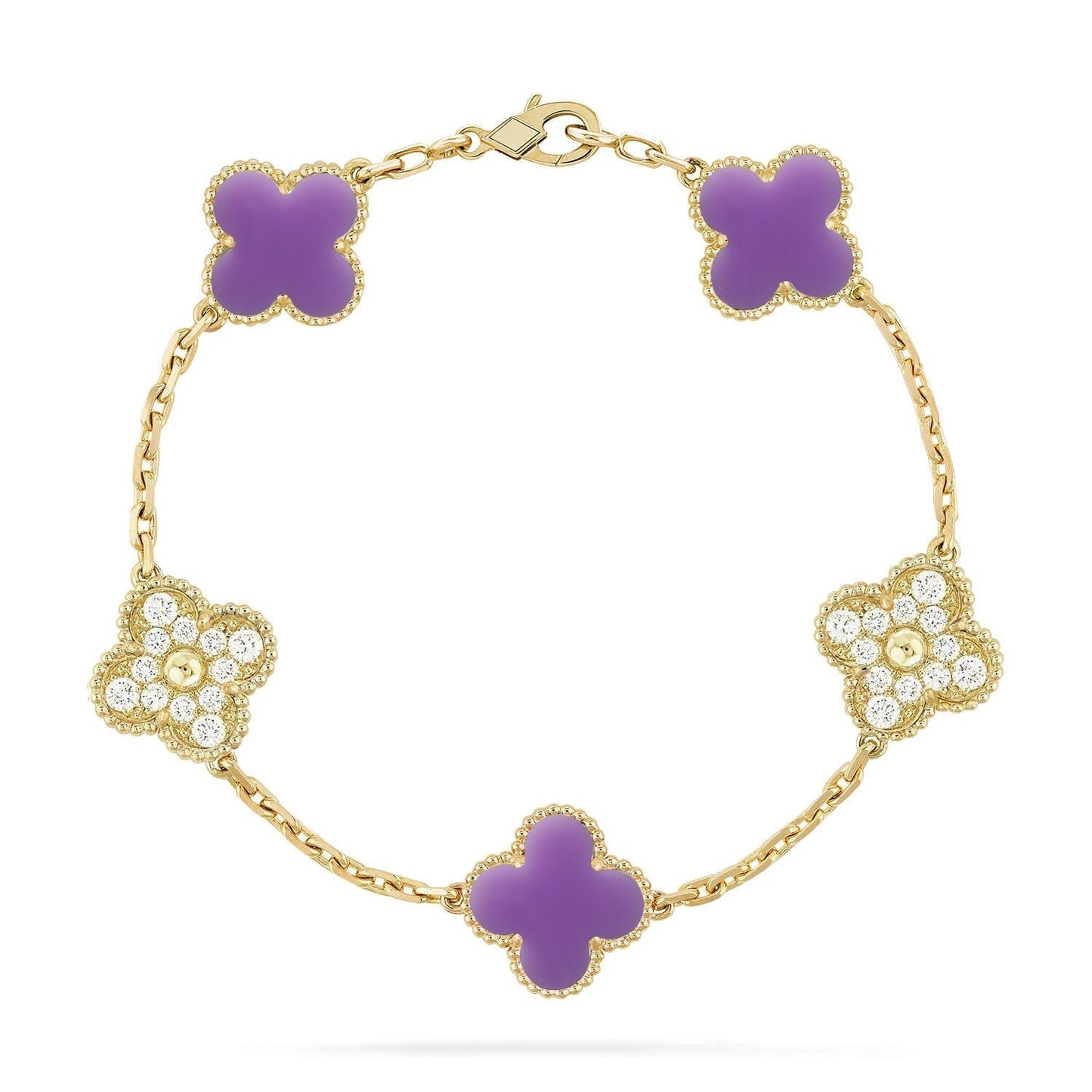 [Star Jewelry]CLOVER 5 MOTIF LIGHT PURPLE BRACELET COLLECTION