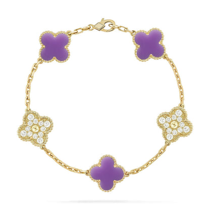 [Star Jewelry]CLOVER 5 MOTIF LIGHT PURPLE BRACELET COLLECTION