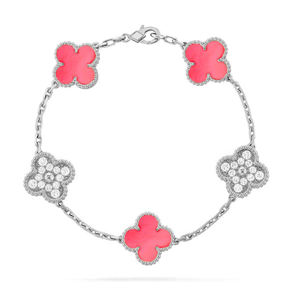 [Star Jewelry] CLOVER 5 MOTIFS  PINK MOP BRACELET COLLECTION