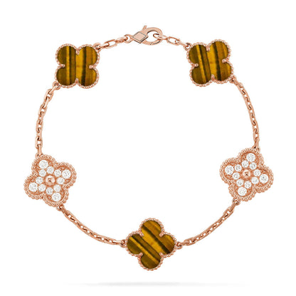 [Star Jewelry] CLOVER 5 MOTIFS TIGER EYE BRACELET COLLECTION