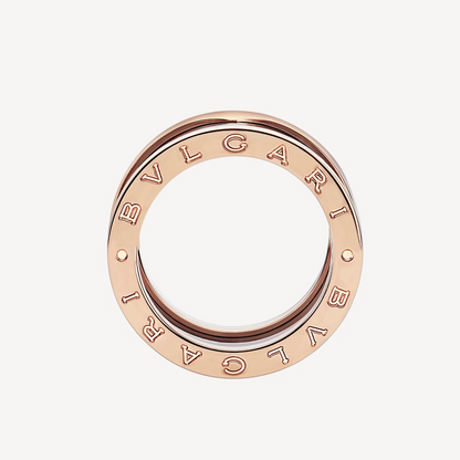 [Star Jewelry]ZERO 1 FOUR-BAND LOOPS AND BLACK CERAMIC SPIRAL PINK GOLD RING