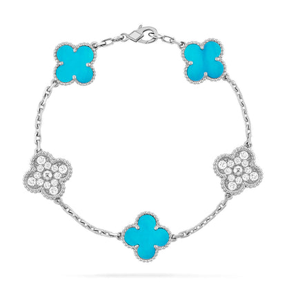 [Star Jewelry] CLOVER 5 MOTIF TURQUOISE BRACELET COLLECTION