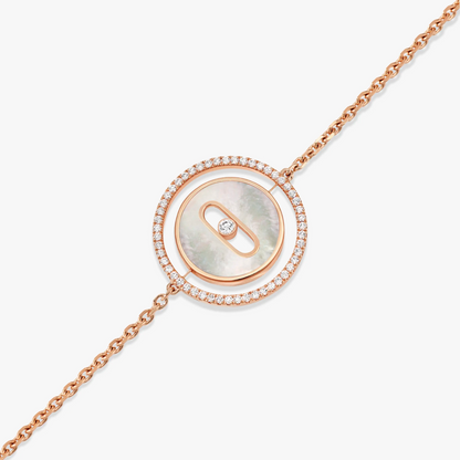 [Stars Jewelry]LUCKY MOVE WHITE MOTHER OF PEARL PINK GOLD DIAMOND BRACELET
