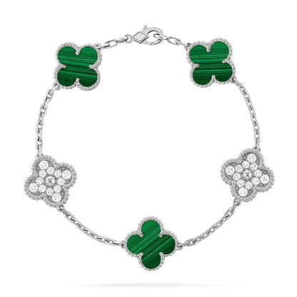 [Star Jewelry] CLOVER 5 MOTIF MALACHITE BRACELET COLLECTION