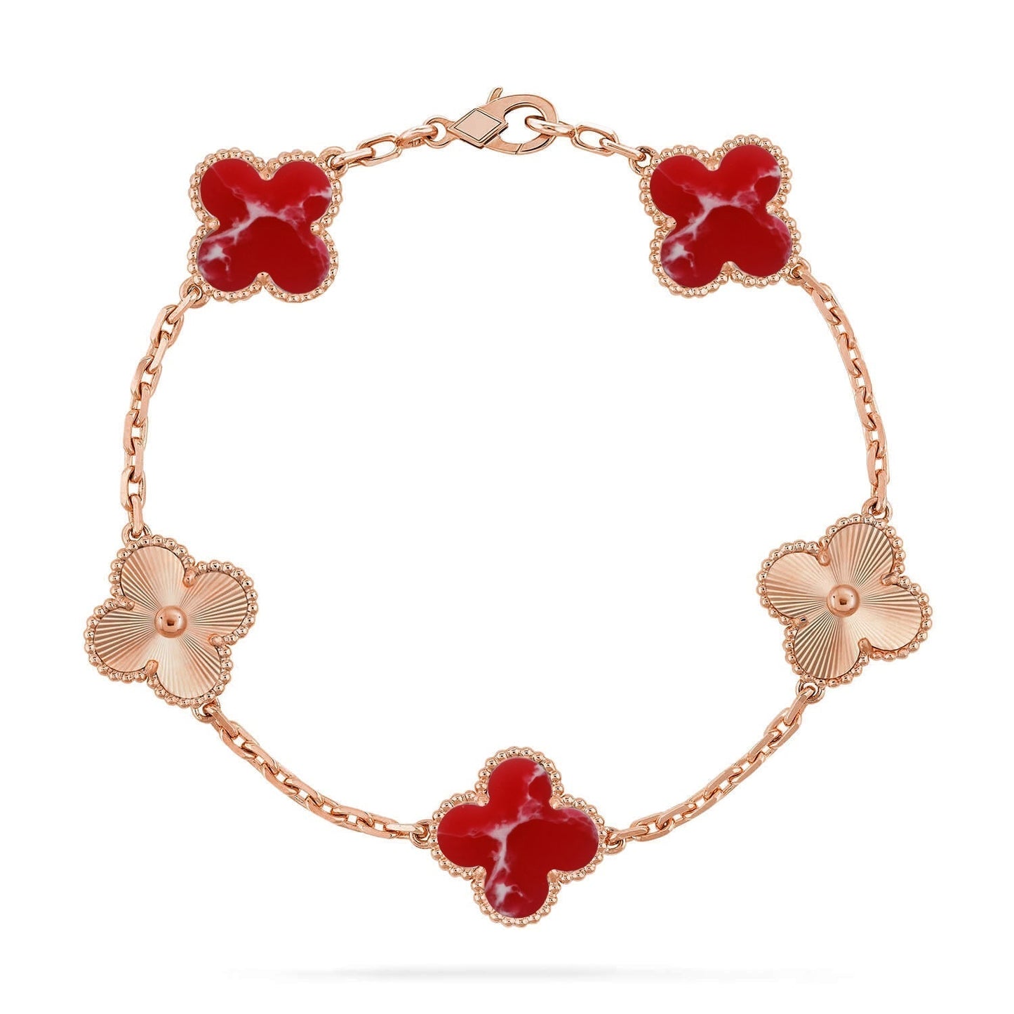 [Star Jewelry]CLOVER 5 MOTIF RED PATTERN BRACELET COLLECTION