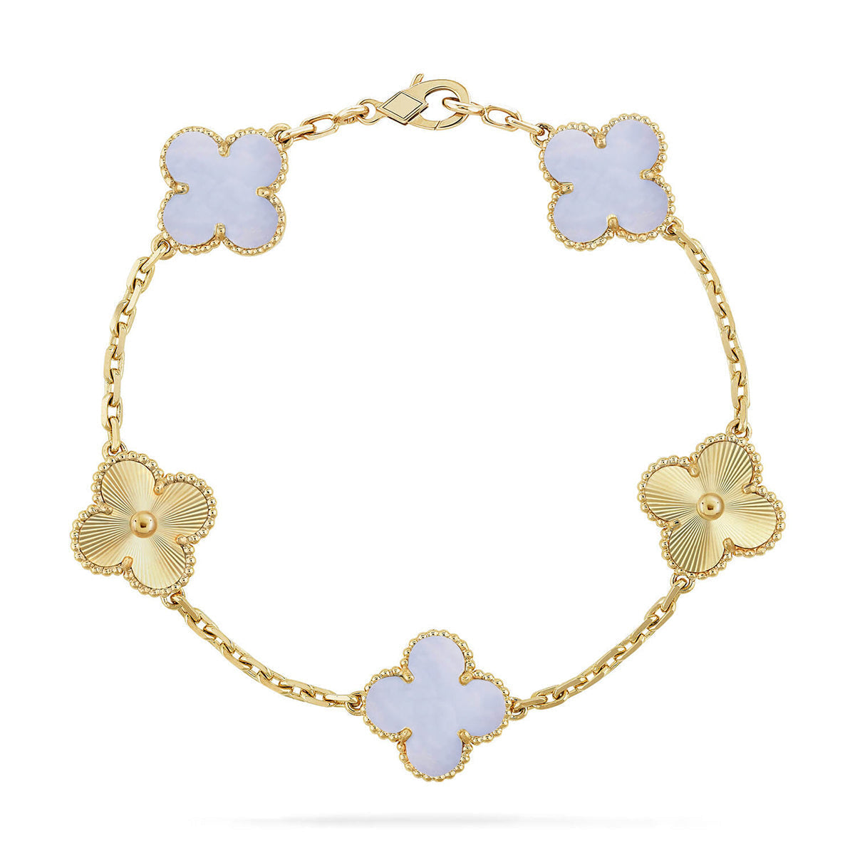 [Star Jewelry] CLOVER 5 MOTIF PURPLE CHALCEDONY BRACELET COLLECTION