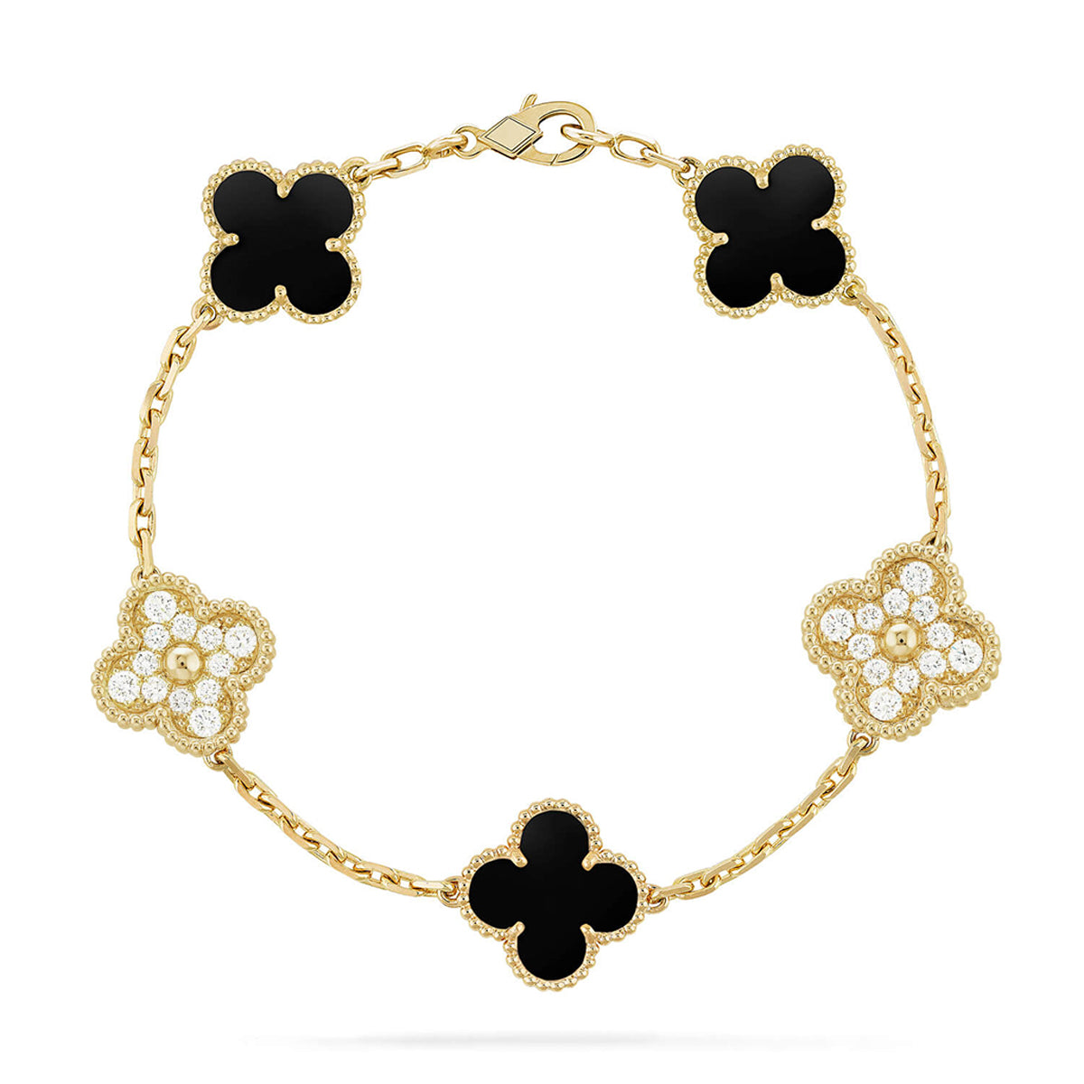 [Star Jewelry] CLOVER 5 MOTIF ONYXS BRACELET COLLECTION