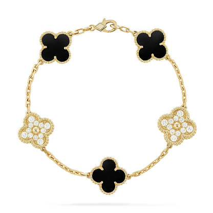 [Star Jewelry] CLOVER 5 MOTIF ONYXS BRACELET COLLECTION