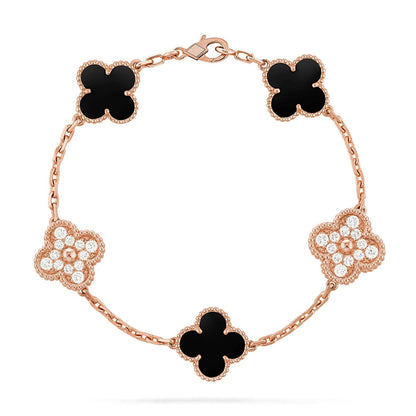 [Star Jewelry] CLOVER 5 MOTIF ONYXS BRACELET COLLECTION