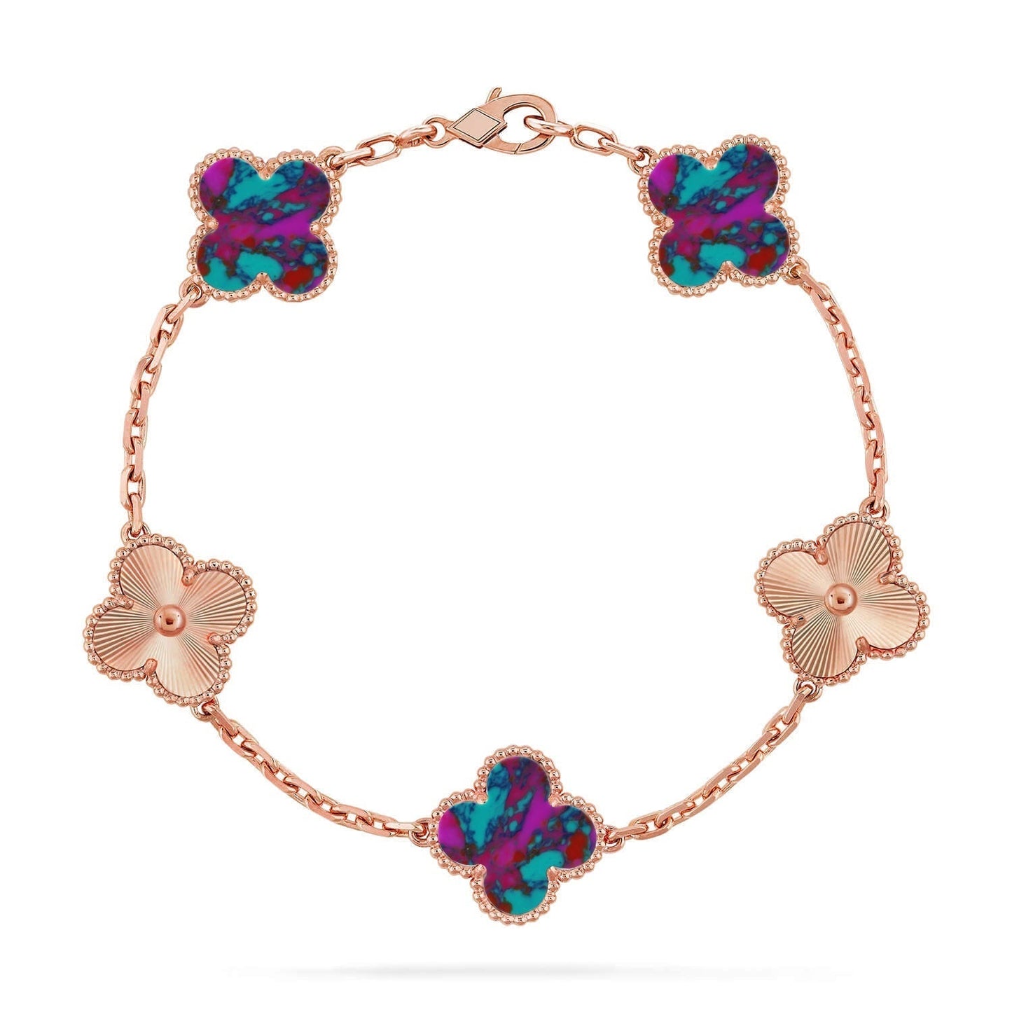 [Star Jewelry]CLOVER 5 MOTIF COLOR GEMSTONES BRACELET COLLECTION