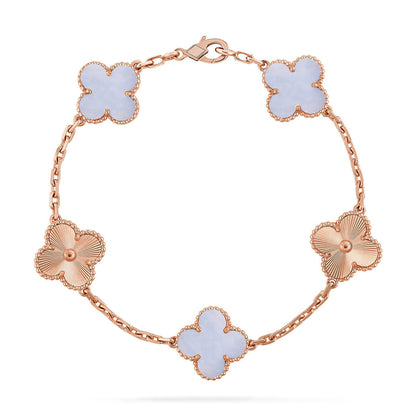 [Star Jewelry] CLOVER 5 MOTIF PURPLE CHALCEDONY BRACELET COLLECTION