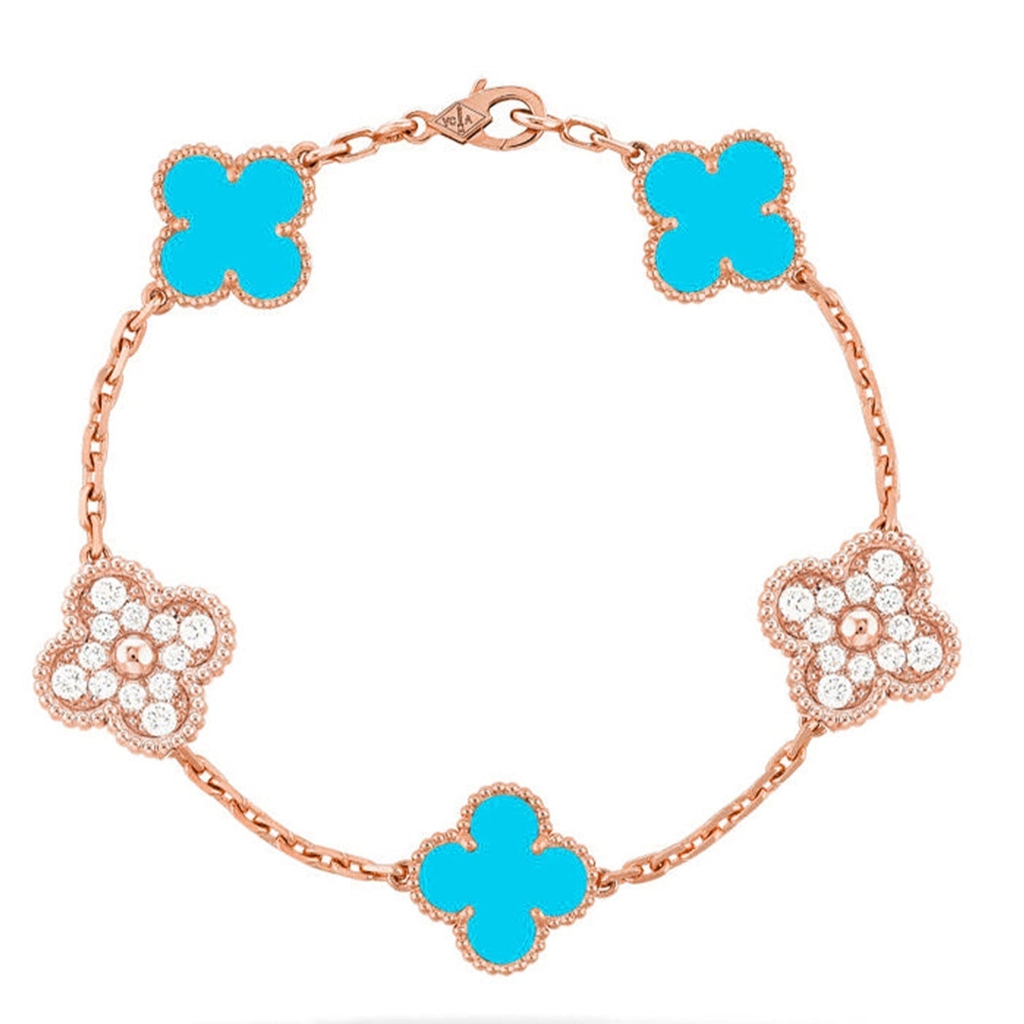 [Star Jewelry] CLOVER 5 MOTIF TURQUOISE BRACELET COLLECTION