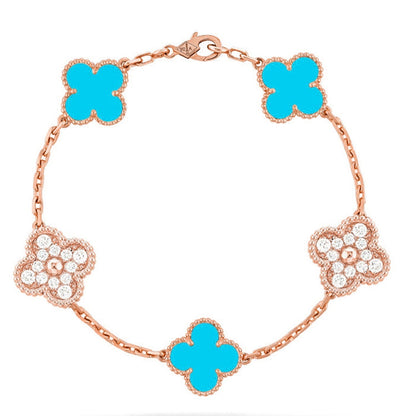 [Star Jewelry] CLOVER 5 MOTIF TURQUOISE BRACELET COLLECTION