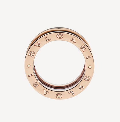 [Star Jewelry]ZERO 1 TWO-BAND WITH MATTE BLACK CERAMIC PINK GOLD RING