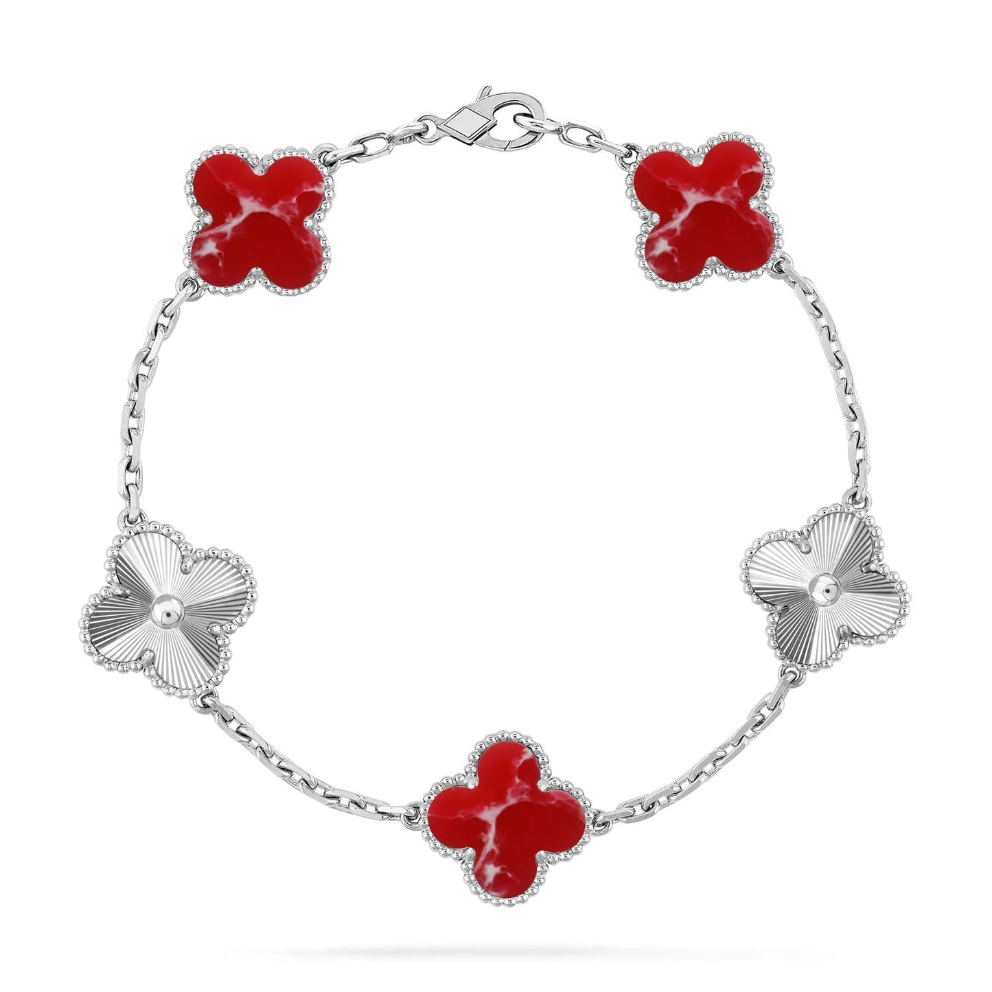 [Star Jewelry]CLOVER 5 MOTIF RED PATTERN BRACELET COLLECTION