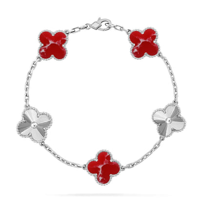[Star Jewelry]CLOVER 5 MOTIF RED PATTERN BRACELET COLLECTION